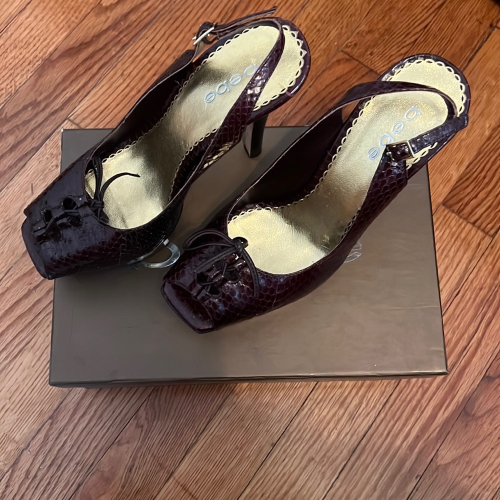 BNIB - bebe sling back pumps with platform size 9